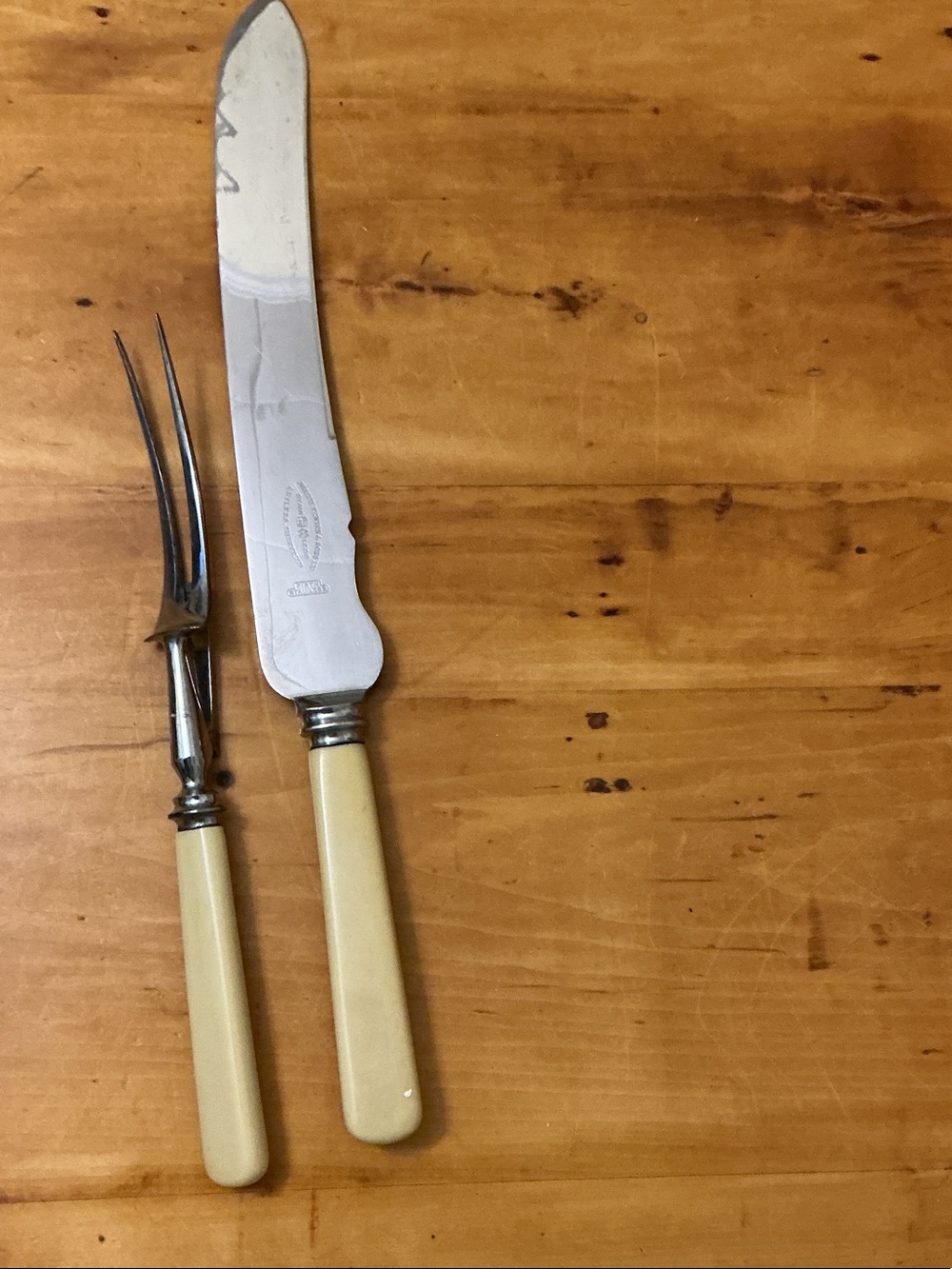 Rare Joseph Fenton & Sons Meat Carving Set Bakelite Handles Sheffield
